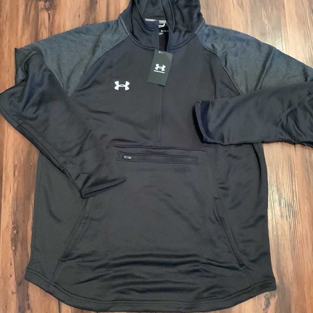 Under Armour Loose Fit Mens Full Zip Men Hoodie Black/Grey XL - Picture 5 of 10